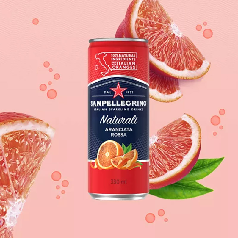 San Pellegrino Blood Orange 330ml Cans x 12