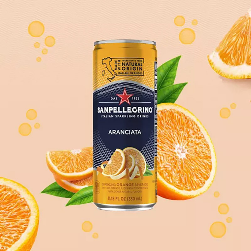 San Pellegrino Orange 330ml Cans x 12