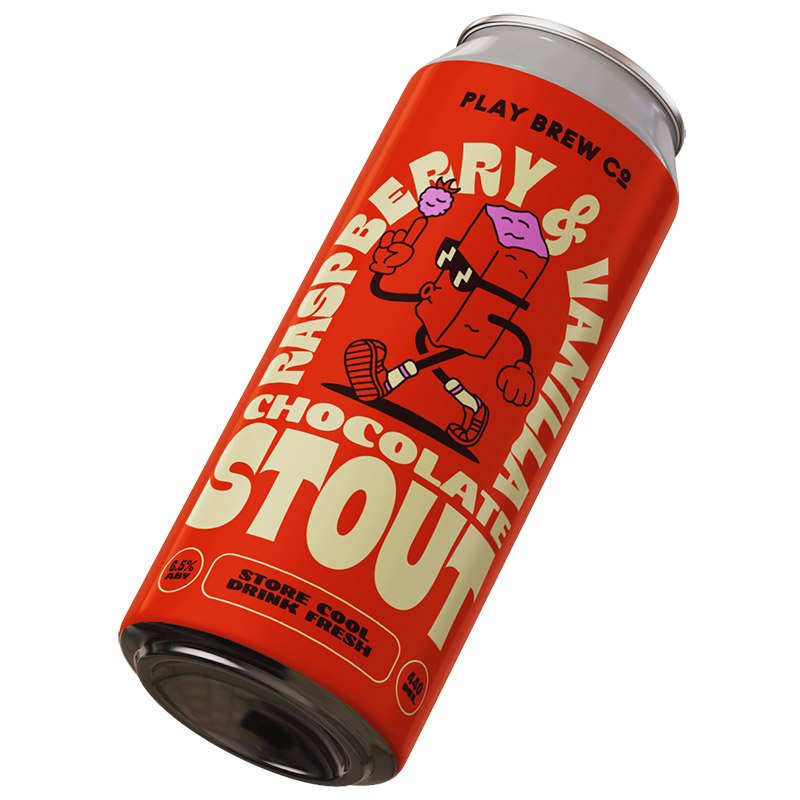 Play Raspberry & Vanilla Choc Milk Stout 440ml Cans