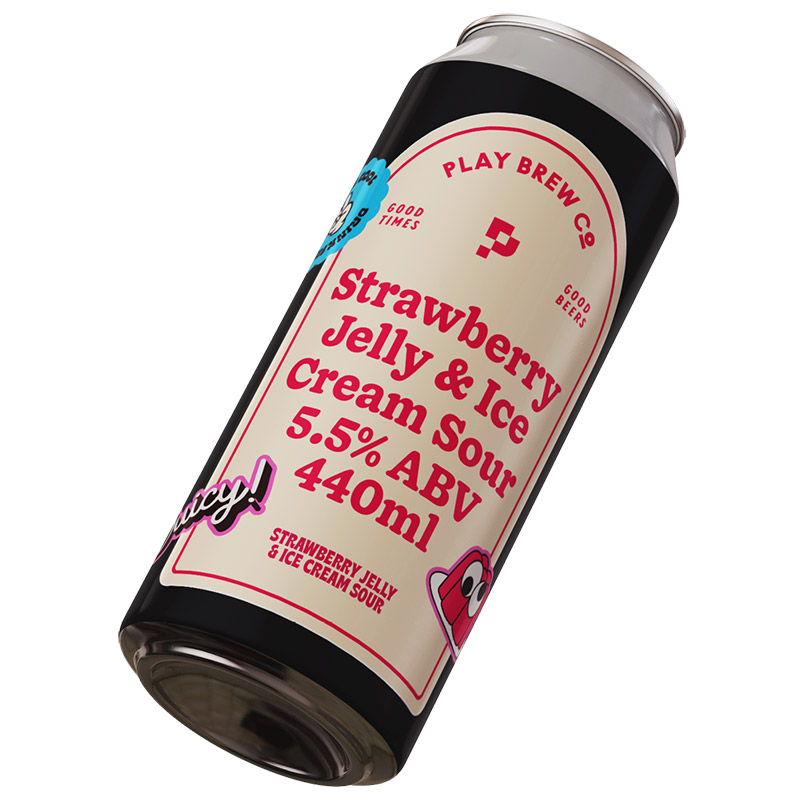 Play Strawberry Jelly & Ice Cream Sour 440Ml Cans