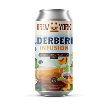 Brew York Elderberry Infusion Peach Tea Pale Ale Cans