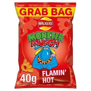 Monster Munch Mega Flaming Hot Crisps 40g x 35