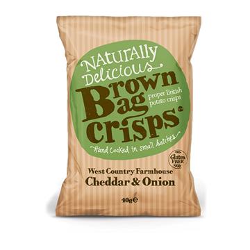 Brown Bag West Country Farmhouse Cheddar and Onion Crisps