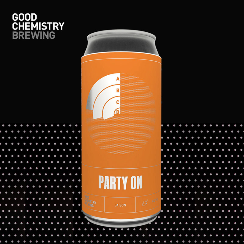 Good Chemistry Party On Saison Cans