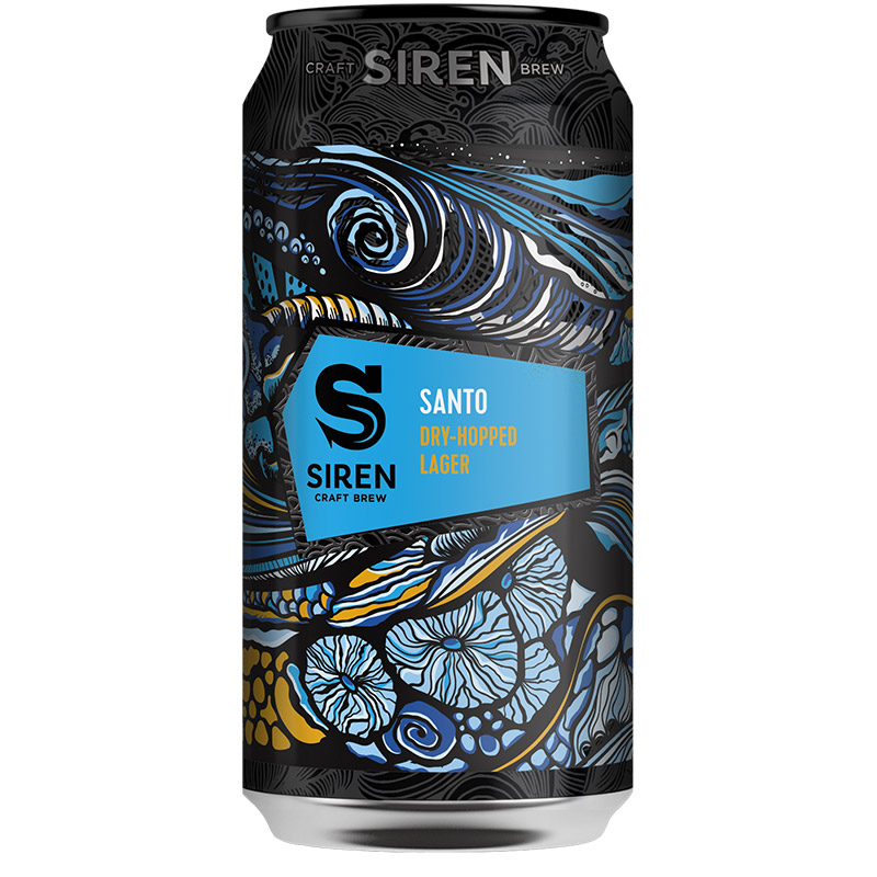 Siren Santo Dry Hopped Lager Cans