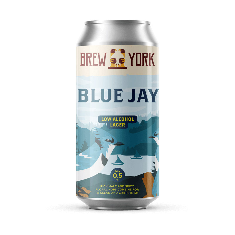 Brew York Blue Jay Low Alcohol Lager Cans