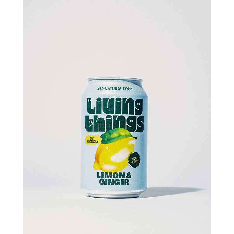 Living Things Soda Lemon & Ginger Cans