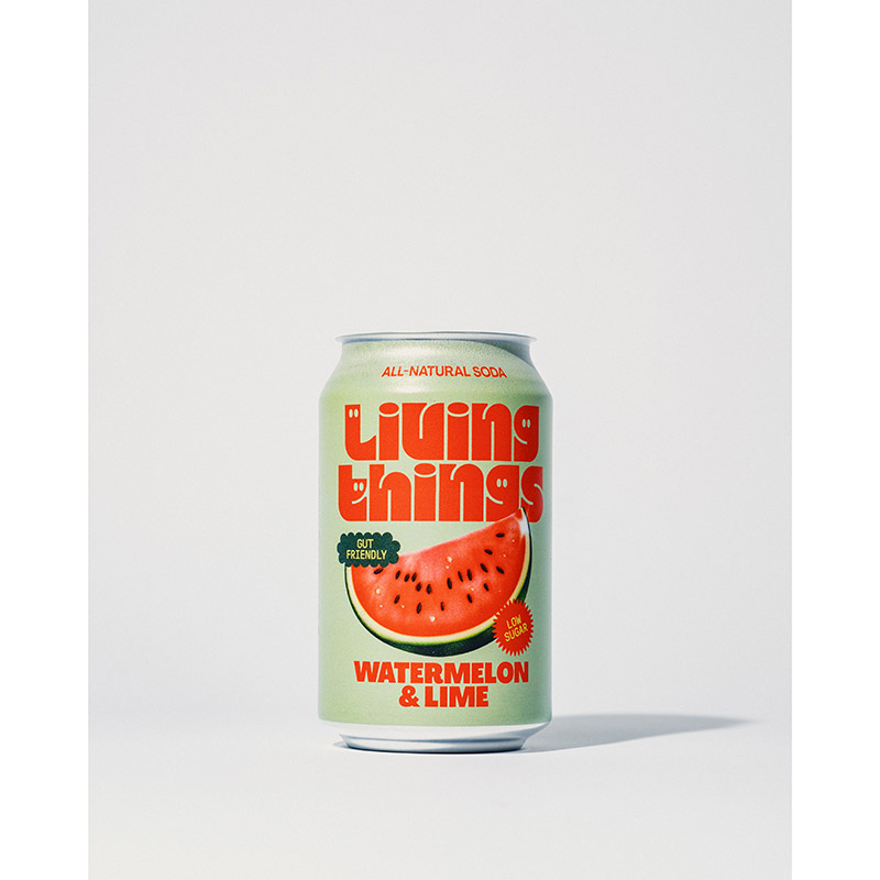 Living Things Soda Watermelon & Lime Cans