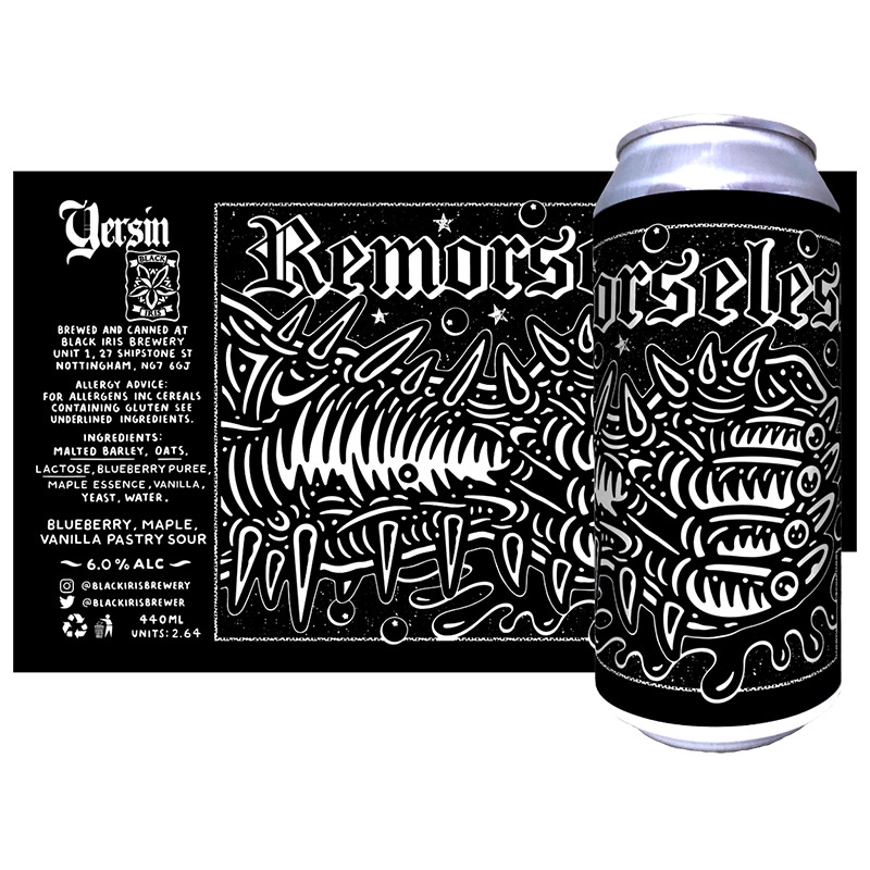 Black Iris Remorseless Blueberry, Maple Vanilla Pastry Sour Cans