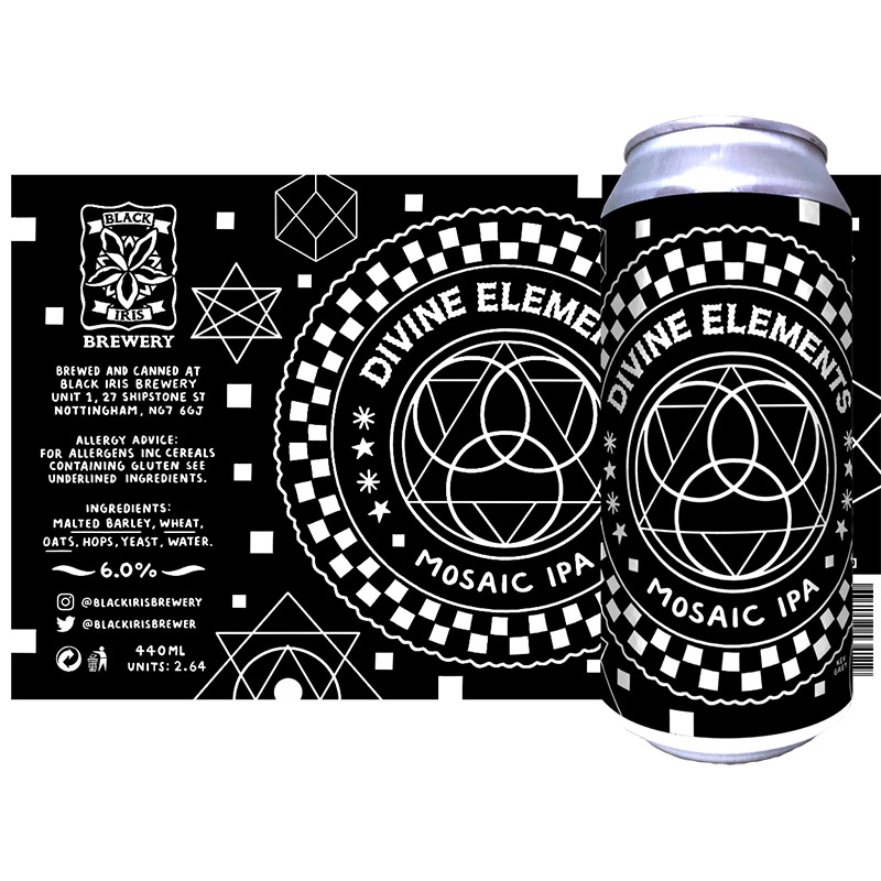 Black Iris Divine Elements Mosaic IPA Cans