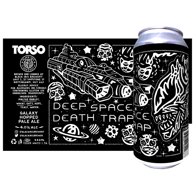 Black Iris X Torso Deep Space Death Trap Galaxy And Strata Pale Cans