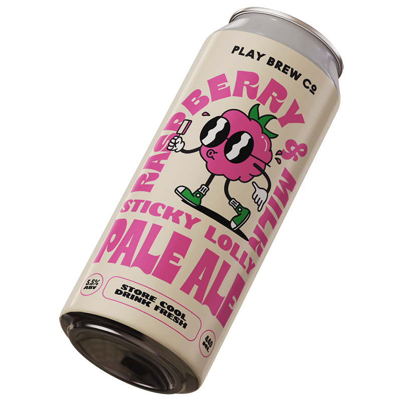 Play Sticky Lolly Raspberry & Vanilla Milkshake Pale Cans