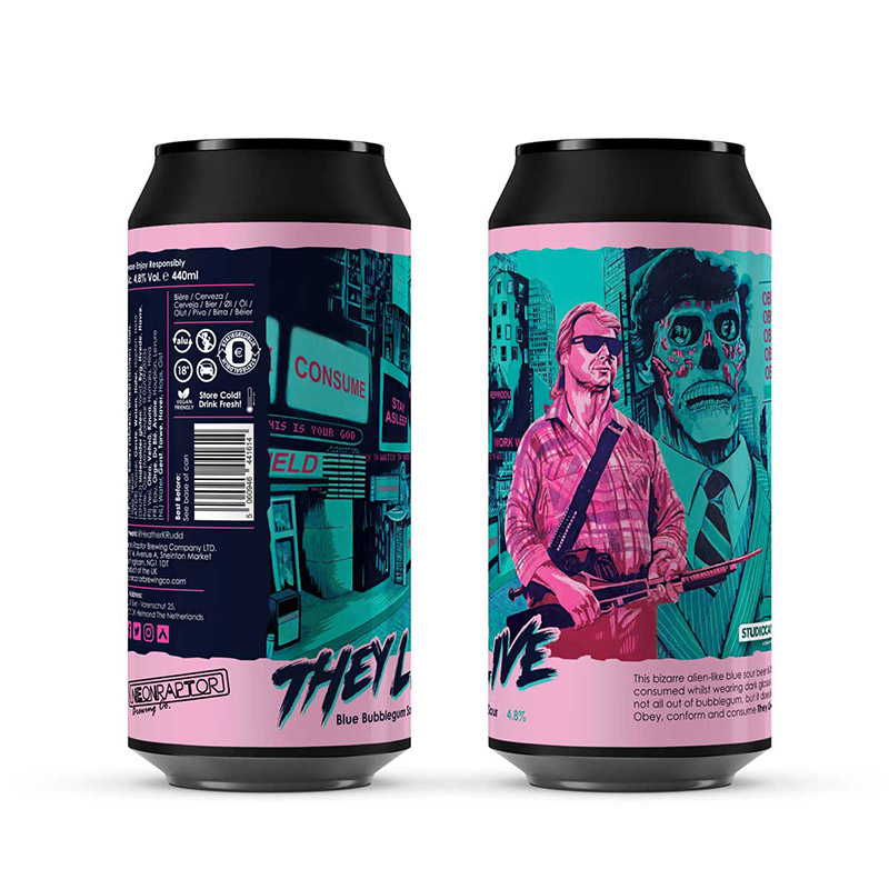 Neon Raptor John Carpenter Series They Live Bubblegum Sour Cans